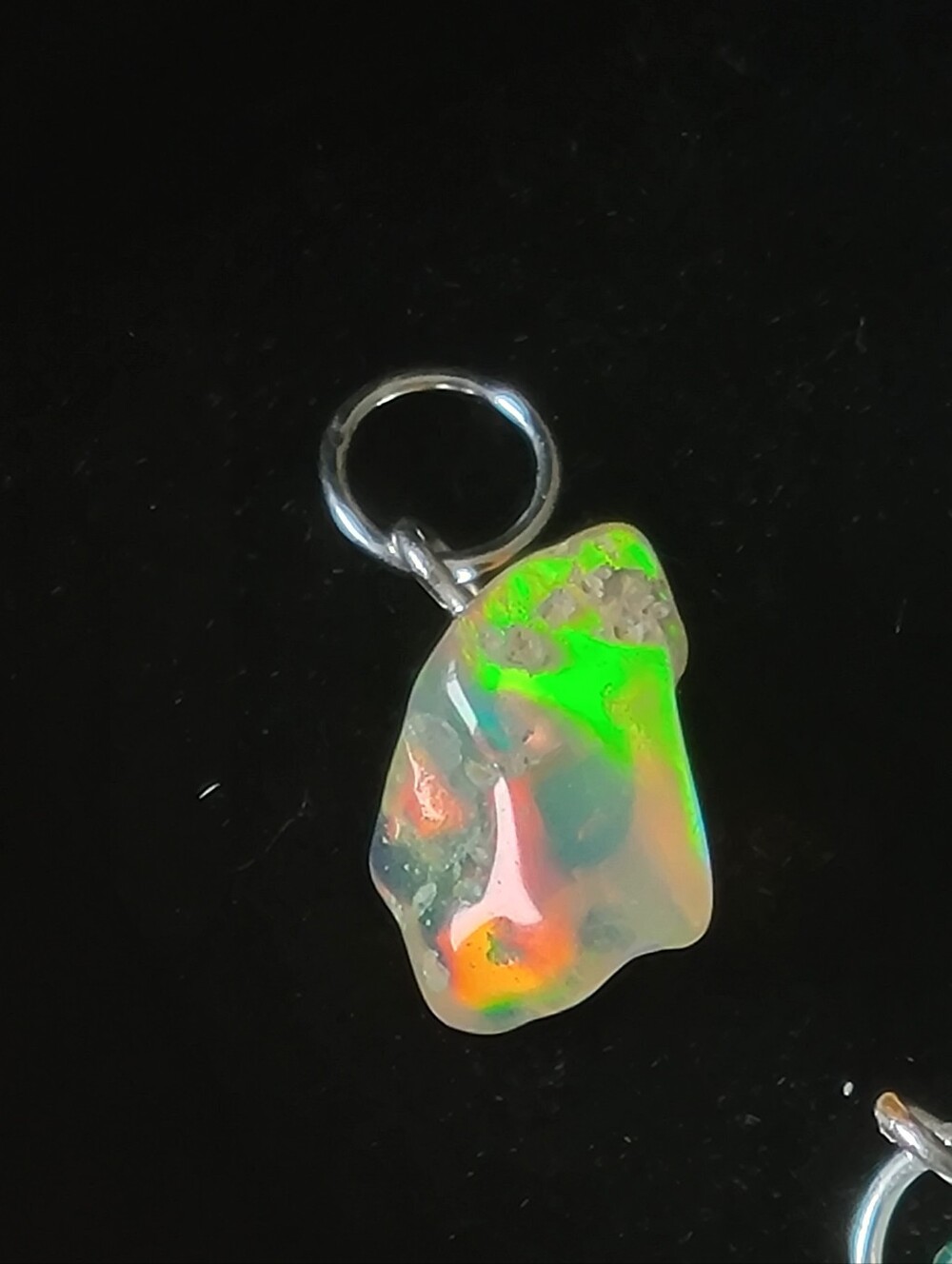 1.85ctw Natural Ethiopian Fire Opal Pendant - 925 Silver Bail - New